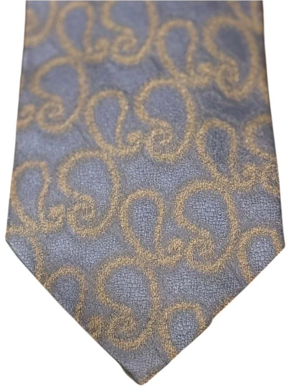 Giorgio Armani Silk Necktie Navy Scrollwork Print Vintage Italy Men